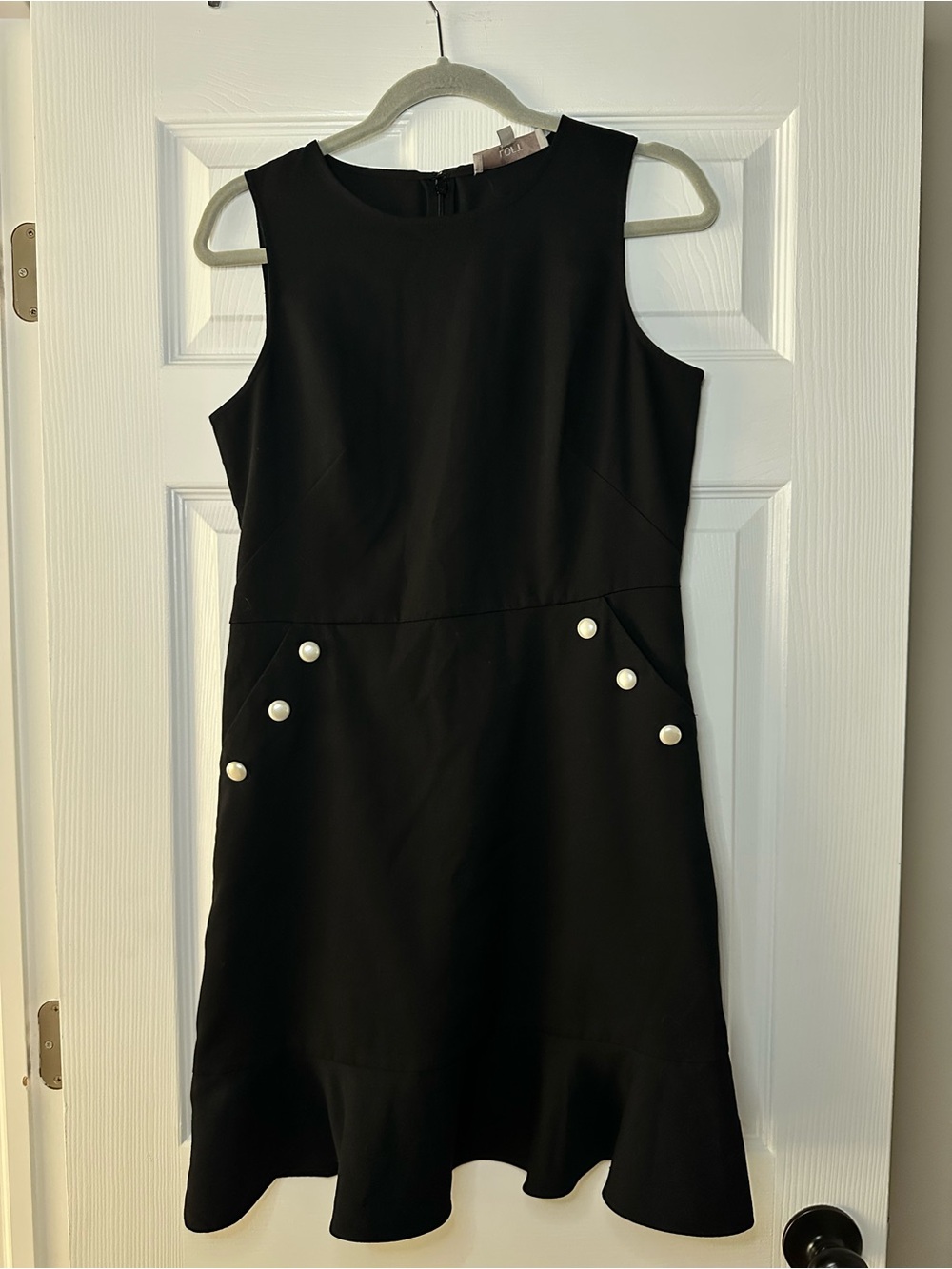 LOFT Black Pearl Button Sheath Dress Size 6